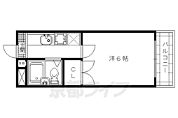 ラ・シャンブル 4階1Kの間取り