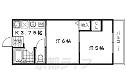 プラムコート梅津 2階2Kの間取り