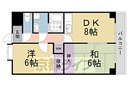 カルモ中村 2階2LDKの間取り