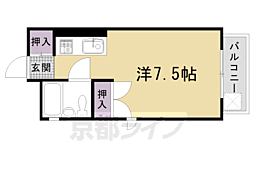 ツインヒル館 1階1Kの間取り