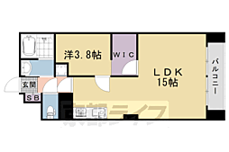 嵯峨天竜寺ハイツ 1LDKの間取図画像