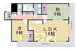 ソレイユＭＨＮ 6階2LDKの間取り
