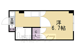 ＳＫＢマンション 4階1Kの間取り