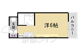 ラポール 4階1Kの間取り