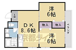 山下マンション 2DKの間取図画像