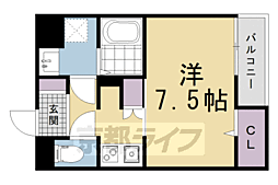 ビエノス京都紫竹 3階1Kの間取り