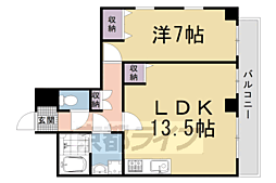 シャンパーニュ四条 2階1LDKの間取り