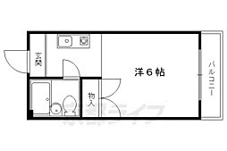 マーク西陣 1階1Kの間取り