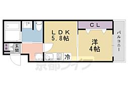Ｃｏｃｏｎ京都一条 3階1LDKの間取り