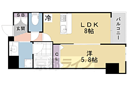 ベラジオ京都西陣 5階1LDKの間取り