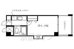 ＤＥＴＯＭ−1京都外大南 6階1Kの間取り