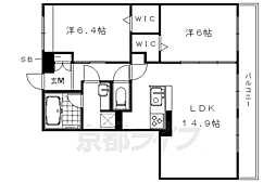 Ｂｎｅｘｔ　嵯峨 3階2LDKの間取り