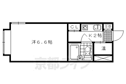 ラベンダー 3階1Kの間取り