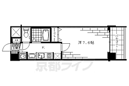 プレサンス二条城北聚楽 6階1Kの間取り