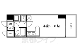 京阪本線 清水五条駅 徒歩3分の賃貸マンション 4階ワンルームの間取り