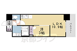 JR東海道・山陽本線 西大路駅 徒歩14分の賃貸マンション 7階1LDKの間取り