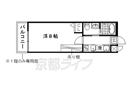 サントス千本今出川 1階1Kの間取り