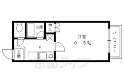 阪急京都本線 大宮駅 徒歩10分の賃貸マンション 3階1Kの間取り