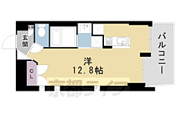 アーバネックス北大路 2階ワンルームの間取り