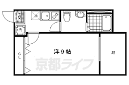 フラッティ堀川下立売 1階1Kの間取り