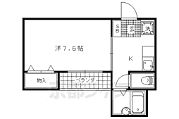 シルクハウス一条 3階1Kの間取り