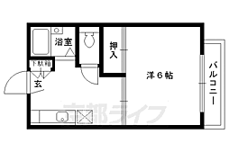 フレグランス北野 1階1Kの間取り