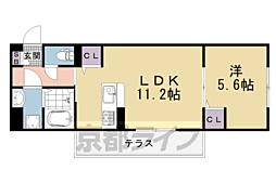 Ｆｌｅｕｒ　II 1階1LDKの間取り