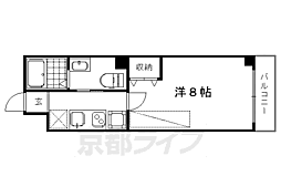 フラッティＫ＆Ｓ千本寺之内 2階1Kの間取り