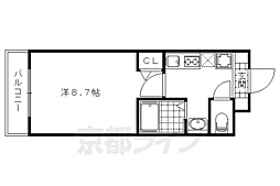 シルクピア五匠 4階1Kの間取り