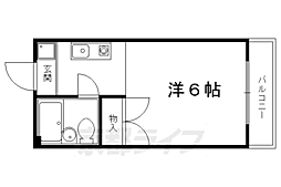 マーク西陣 4階1Kの間取り