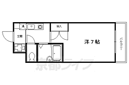 御所西セントラルハイツ 1階1Kの間取り
