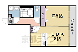 ＡＲＣＡ嵯峨嵐山 2階1LDKの間取り