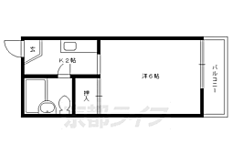 グランタック御所西 3階1Kの間取り