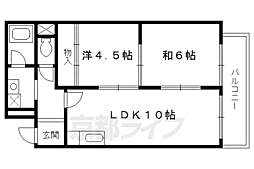 阪急京都本線 大宮駅 徒歩4分の賃貸マンション 6階2LDKの間取り