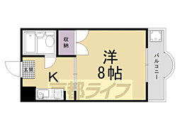 エスポワール雅 4階1Kの間取り