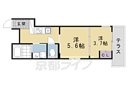 シエルコート大宮 1階2Kの間取り