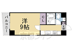 阪急京都本線 西京極駅 徒歩3分の賃貸マンション 4階1Kの間取り