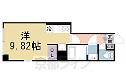 ａｔｔｒｉｃｅ東堀川 4階ワンルームの間取り