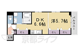 梅津東構口町アパート（028183101） 3階1DKの間取り