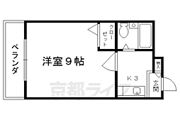 JR東海道・山陽本線 京都駅 徒歩9分の賃貸マンション 3階1Kの間取り