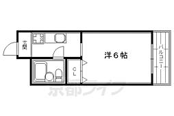 プレアデス 4階1Kの間取り