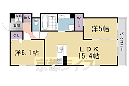 D-ROOM西院小米 2LDKの間取図画像