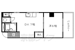 エースコート下立売 4階1LDKの間取り