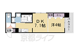 ベラジオ雅び京都西院II 1DKの間取図画像