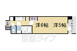 ファーストフィオーレ京都西京極 7階2Kの間取り