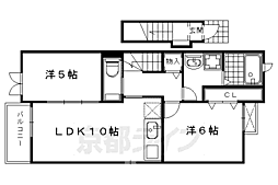 花のワルツ嵯峨 2LDKの間取図画像