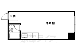 エビアナンスソデオカ ワンルームの間取図画像