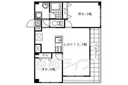カスタリア壬生 2LDKの間取図画像