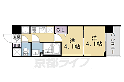 京都市南区吉祥院高畑町マンション 2Kの間取図画像