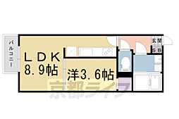 ディアコート桂 1LDKの間取図画像